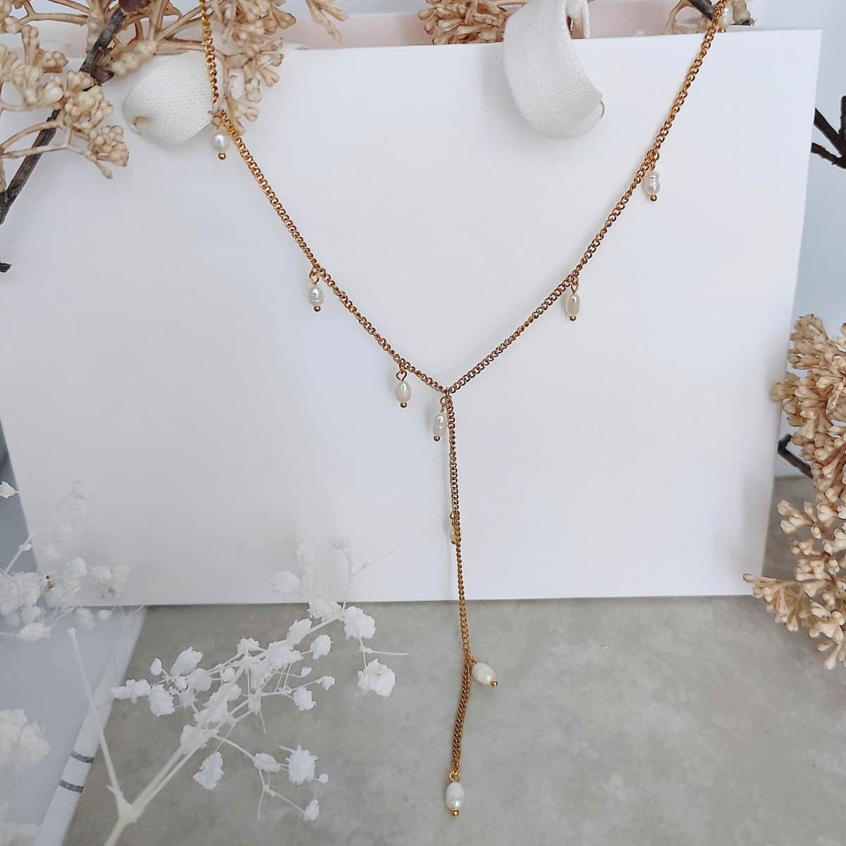 Bianca ∣  Collier Bohème en Y Acier inoxydable & perles de Coquillages