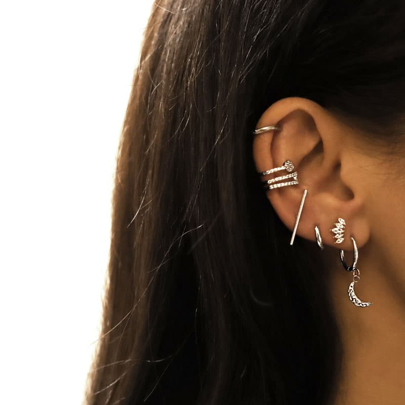 Boucles pendantes  "Lune"