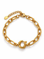 Bracelet en acier inoxydable doré pour femme Marina à maille trombone, plein de caractère