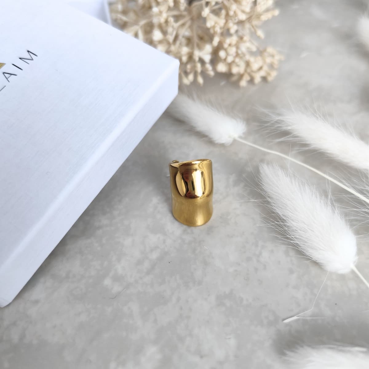 earcuff en acier inoxydable haute en relief doré 