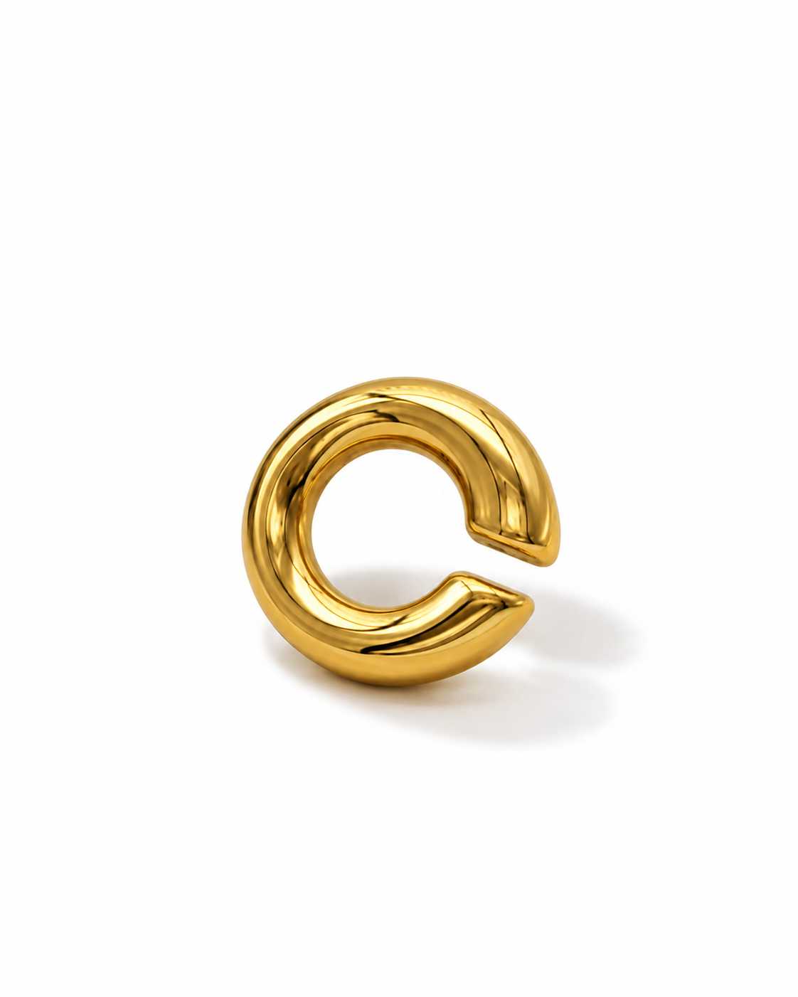 earcuffs en acier inoxydable doré en forme d'anneau grand et épais
