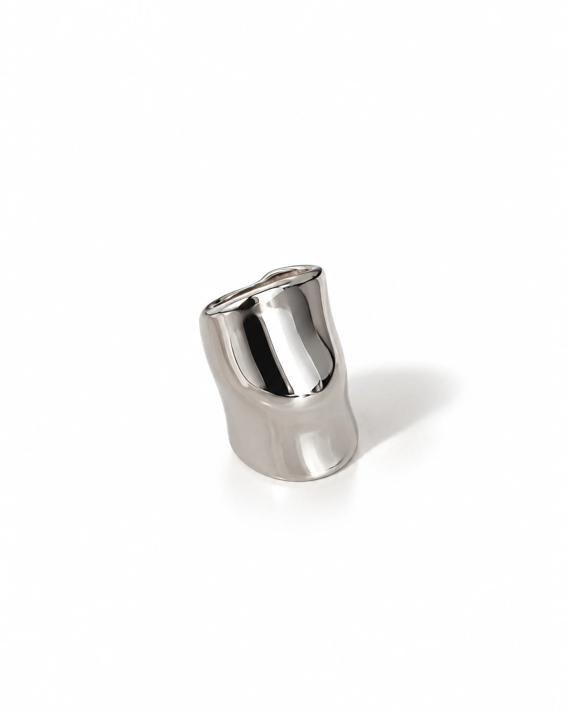 earcuff en acier inoxydable haute en relief argentée