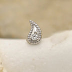 Puces d'oreilles en forme de goutte d'eau serties d'un Zircon en argent ou argent 