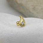 Puces d'oreilles en forme de goutte d'eau serties d'un Zircon en argent ou argent doré
